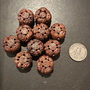 Vintage Hand Carved Wooden Beads Bundle